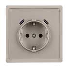 ARL NOBE Розетка зк со шторками с USB тип C+С софт-тач кашемир SCT-MUCC-SFPL-CA (250V, 16A) (Arlight, -) Lednikoff