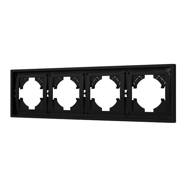 Рамка пластиковая FRM-TENDO-SFPL-4-BK (Arlight, Матовый черный) Lednikoff