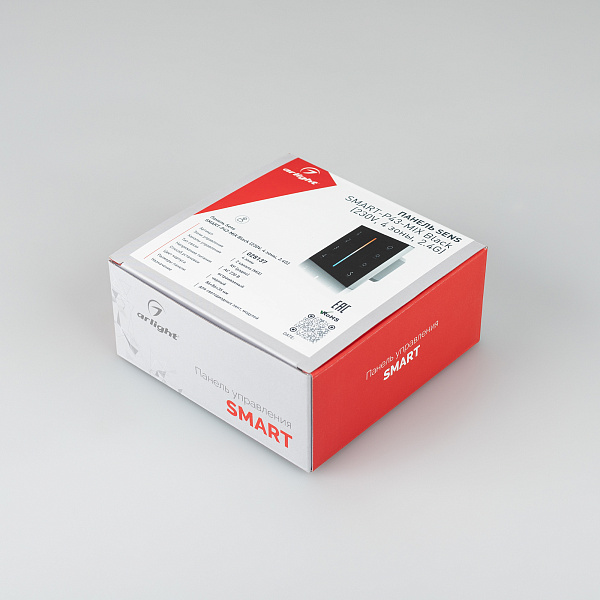 Панель Sens SMART-P43-MIX Black (230V, 4 зоны, 2.4G) (Arlight, IP20 Пластик, 5 лет) Lednikoff