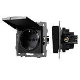 Механизм розетки влагозащищённый SCT-MCP-PL-BK-V (250V, 16A) (Arlight, -)