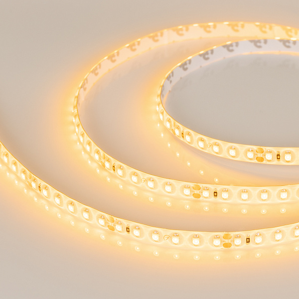 Светодиодная лента RTW 2-5000SE 24V Yellow 2x (3528, 600 LED, LUX) (Arlight, 9.6 Вт/м, IP65) Lednikoff
