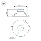 Светильник MS-BLIZZARD-BUILT-R215-20W Warm3000 (BK, 100 deg, 230V) (Arlight, IP20 Металл, 3 года) Lednikoff