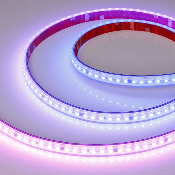 Светодиодная лента герметичная SPI-PS-A120-12mm 24V RGB-PX6-BPT (23 W/m, IP67, 2835, 5m) (Arlight, бегущий огонь) Lednikoff