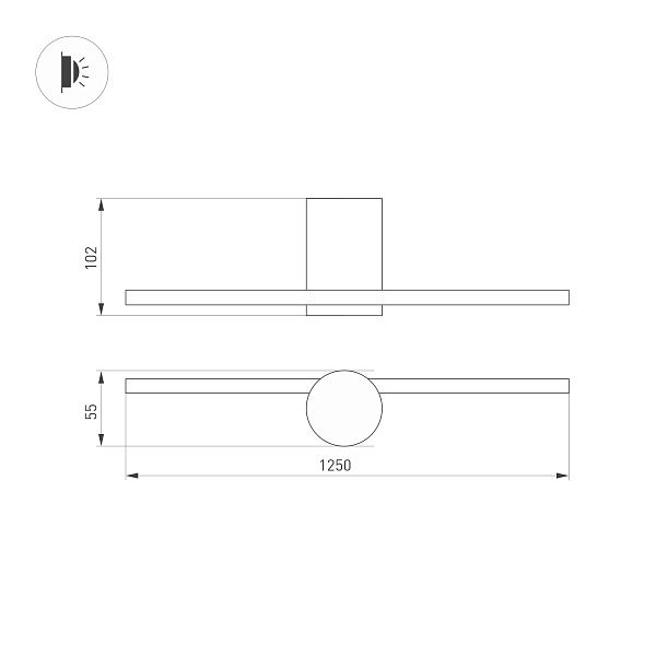 Светильник SP-VINCI-M-S1200x55-12W Warm3000 (BK, 110 deg, 230V) (Arlight, IP20 Металл, 3 года)
