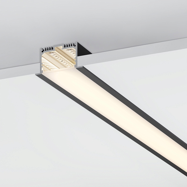 Профиль с экраном SL-LINIA62-F-2500 BLACK+OPAL (Arlight, Алюминий) Lednikoff