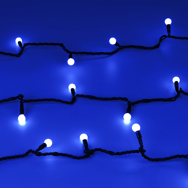 Светодиодная гирлянда ARD-BALL-CLASSIC-D13-10000-BLACK-100LED BLUE (230V, 7W) (Ardecoled, IP65) Lednikoff