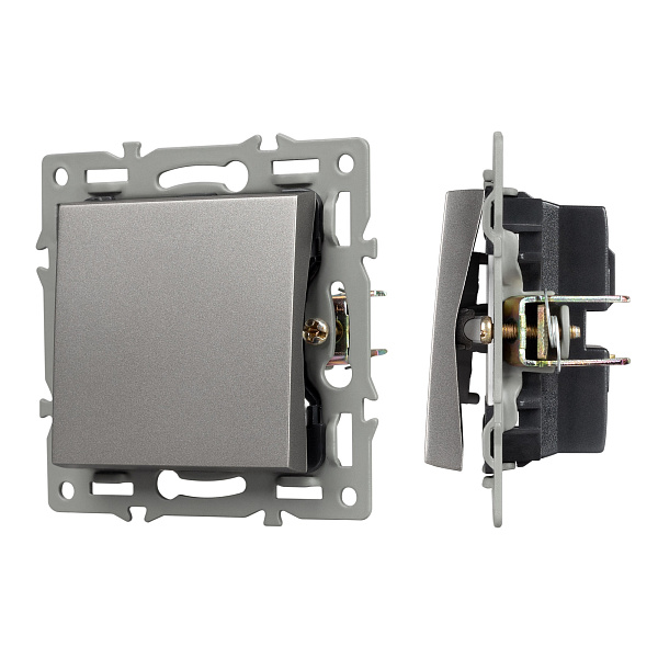 Механизм выключателя одноклавишный проходной SWT-MKP1-PL-GR (250V, 16A) (Arlight, -) Lednikoff
