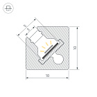 Профиль с экраном SL-KANT-H10-SQUARE-2000 IRON GREY (Arlight, Алюминий+пластик) Lednikoff