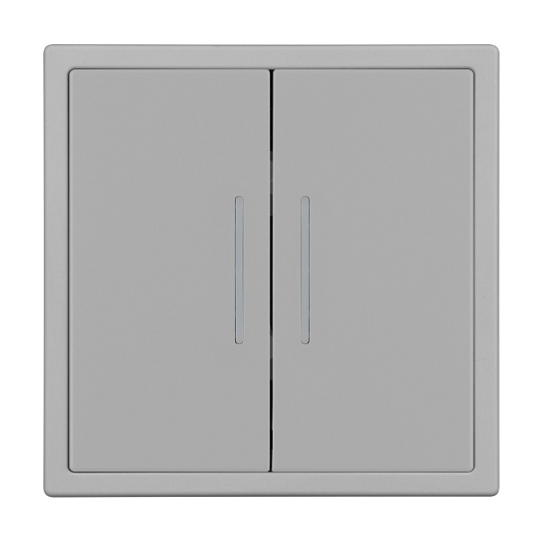 Механизм выключателя двухклавишный проходной LED SWT-NOBE-MKP2-SFPL-L-IS (230V, 10A) (Arlight, Никель) Lednikoff