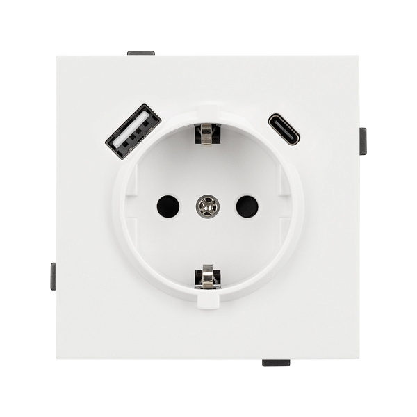 Механизм розетки с USB зарядкой SCT-TENDO-MUAC-SFPL-WH (230V, 16A) (Arlight, Матовый белый) Lednikoff
