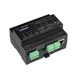 INTELLIGENT ARLIGHT Релейный модуль DALI-SWITCH-708-82-4G-D2-DRO-RDM-DIN Black (230V, 4x10A, DMX512) (IARL, IP20 Пластик, 5 лет)