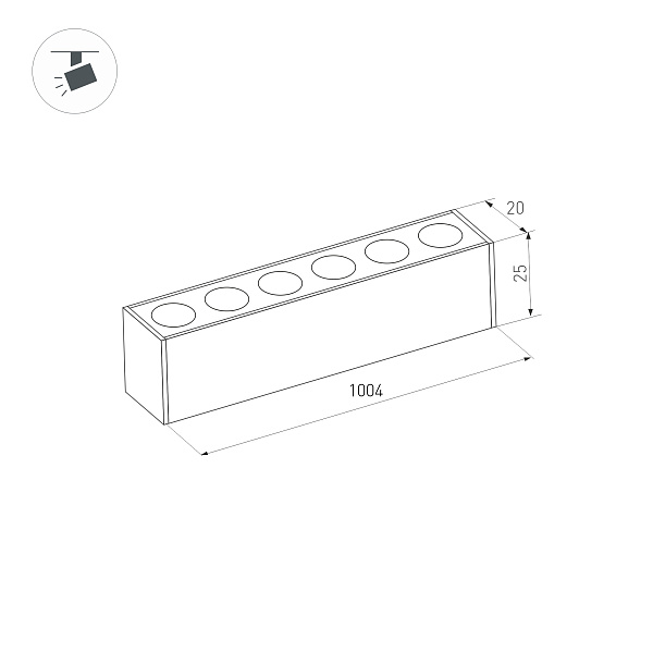 Светильник MAG-DOTS-25-L1000-30W Warm3000 (BK, 30 deg, 24V) (Arlight, IP20 Металл, 5 лет)