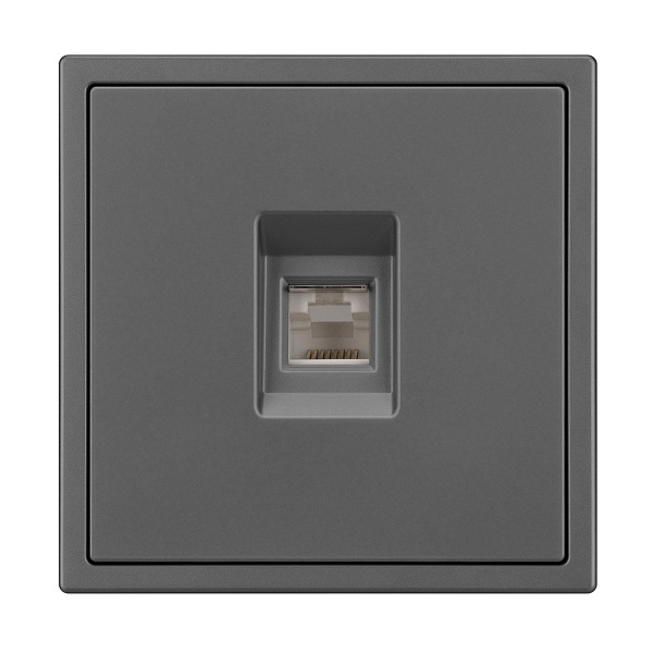 Механизм телефонной розетки SCT-NOBE-MTL1-SFPL-GR (RJ-11, 4C) (Arlight, Серый базальт) Lednikoff