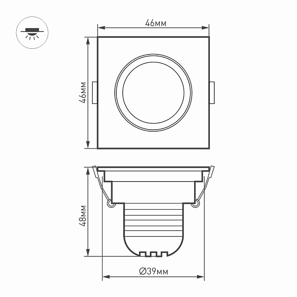 Светодиодный светильник LTM-S46x46WH 3W Warm White 30deg (Arlight, IP40 Металл, 3 года) Lednikoff