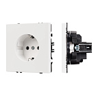 ARL NOBE Розетка зк со шторками софт-тач белый кварц SCT-MEU-SFPL-WH (250V, 16A) (Arlight, -) Lednikoff