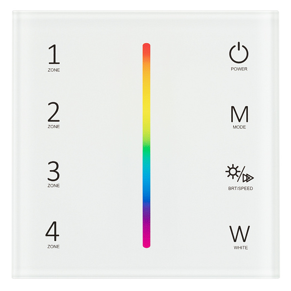 Панель Sens SMART-P45-RGBW White (230V, 4 зоны, 2.4G) (Arlight, IP20 Пластик, 5 лет) Lednikoff