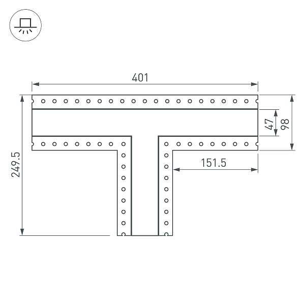 Тройник SL-LINIA45-FANTOM (Arlight, Металл) Lednikoff