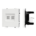 ARL NOBE Розетка компьютерная двойная софт-тач белый кварц SCT-MPC2-SFPL-WH (2хRJ-45, CAT6) (Arlight, -) Lednikoff