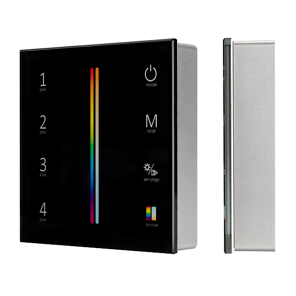 Панель Sens SMART-P55-MULTI Black (3V, 4 зоны, 2.4G) (Arlight, IP20 Пластик, 5 лет) Lednikoff