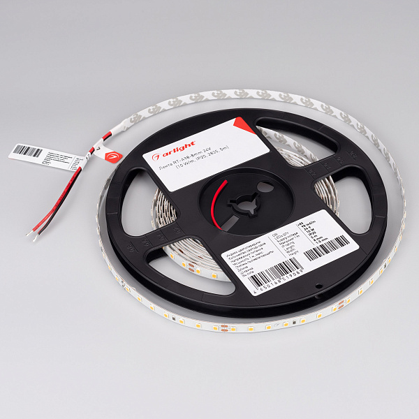 Светодиодная лента RT-A98-8mm 24V White6000 (10 W/m, IP20, 2835, 5m) (Arlight, Открытый) Lednikoff