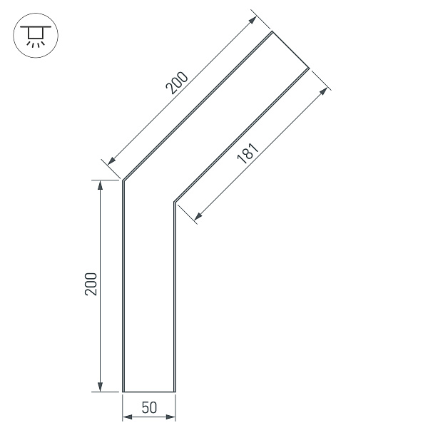Угол SL-LINE-5035-135 (Arlight, Металл) Lednikoff