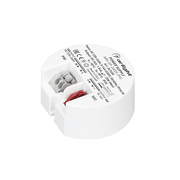 Блок питания ARV-SP-24025-PFC (24V, 1A, 25W) (Arlight, IP20 Пластик, 5 лет) Lednikoff