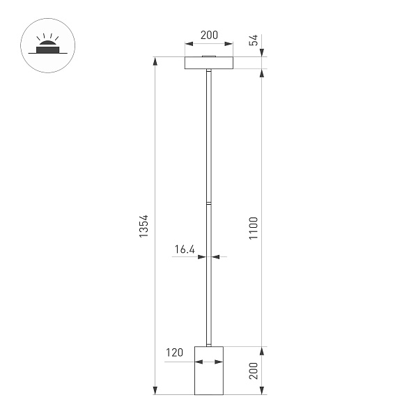 Светильник SP-SAMSARA-FLOOR-16W Warm3000 (WH, 110 deg, 230V) (Arlight, IP20 Металл, 3 года)