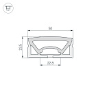 Силиконовый профиль WPH-FLEX-5025-TOP-S23-10m WHITE (Arlight, Силикон) Lednikoff