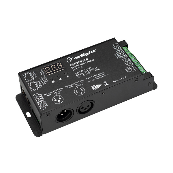 Конвертер SMART-K24-DMX512 (12-24V, SPI, 2.4G) (Arlight, IP20 Металл, 5 лет) Lednikoff