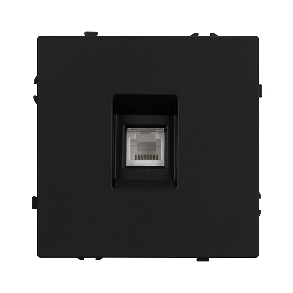 ARL NOBE Розетка телефонная софт-тач черный оникс SCT-MTL1-SFPL-BK (RJ-11, 4C) (Arlight, -) Lednikoff
