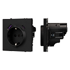 ARL NOBE Розетка зк со шторками с USB тип А+С софт-тач черный оникс SCT-MUAC-SFPL-BK (250V, 16A) (Arlight, -) Lednikoff