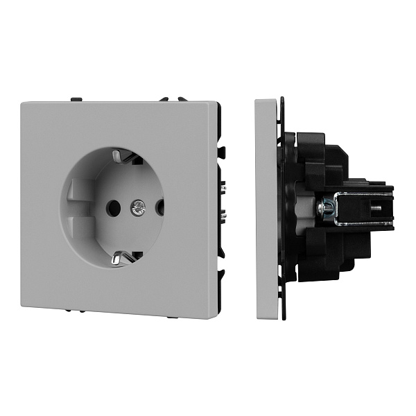 Механизм электрической розетки SCT-NOBE-MEU1-SFPL-IS (230V, 16A) (Arlight, Никель) Lednikoff