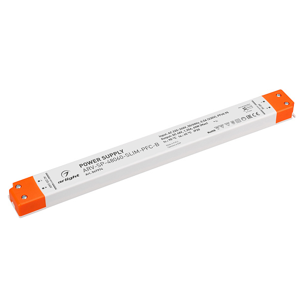 Блок питания ARV-SP-48060-SLIM-PFC-B (48V, 1.25A, 60W) (Arlight, IP20 Пластик, 5 лет) Lednikoff