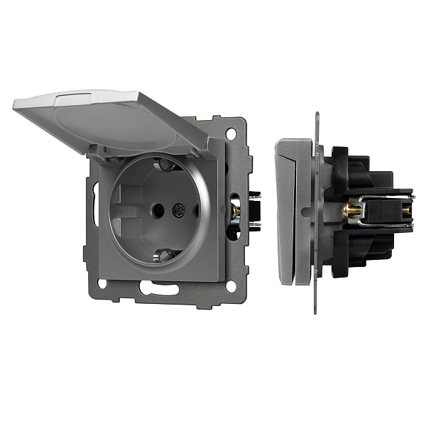 Механизм розетки влагозащищённый SCT-MCP-PL-GR-V (250V, 16A) (Arlight, -) Lednikoff