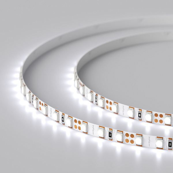 Светодиодная лента RT 2-5000 12V Cool 8K 5mm 2x (3528, 600 LED, LUX) (Arlight, 9.6 Вт/м, IP20) Lednikoff